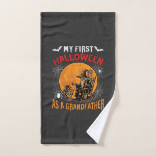 First Halloween As Grandfather Wizard Bat Moon_1 Hand Towel