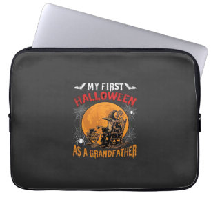 First Halloween As Grandfather Wizard Bat Moon_1 Laptop Sleeve