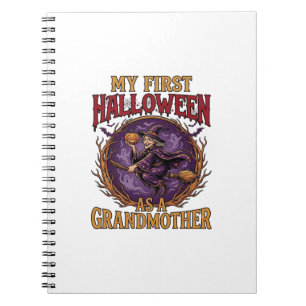 First Halloween As Grandmother Witch Pumpkin Bats_ Notebook