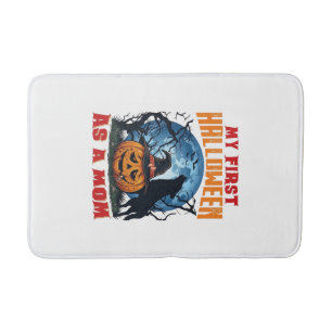 First Halloween As Mum Pumpkin Wolf Moon_1 Bath Mat