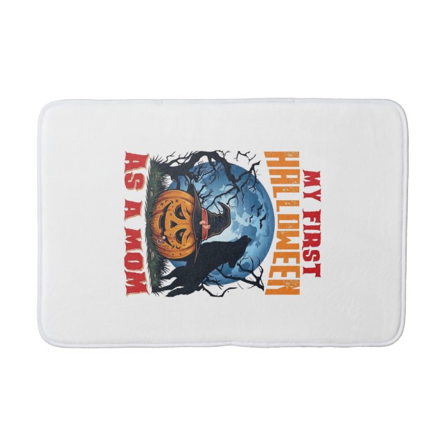 First Halloween As Mum Pumpkin Wolf Moon_1 Bath Mat (Front)
