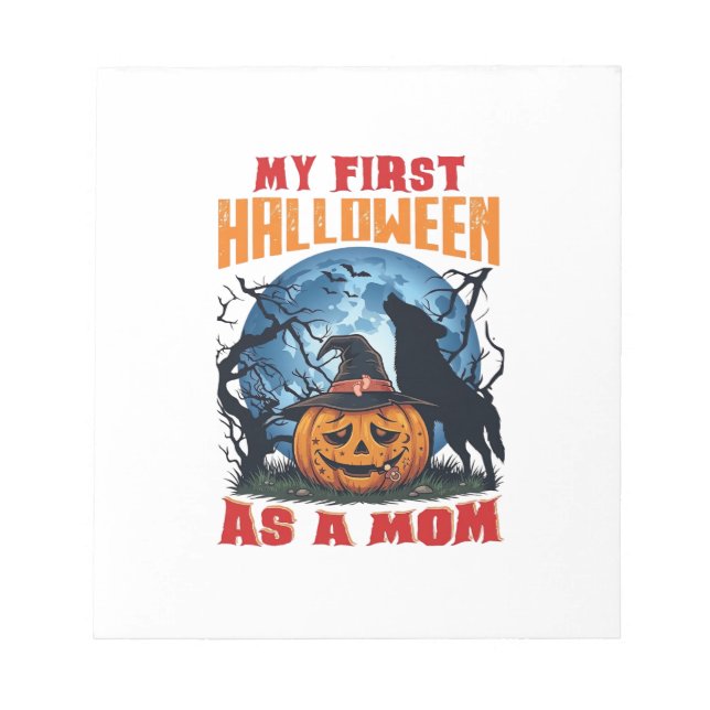 First Halloween As Mum Pumpkin Wolf Moon_1 Notepad (Front)