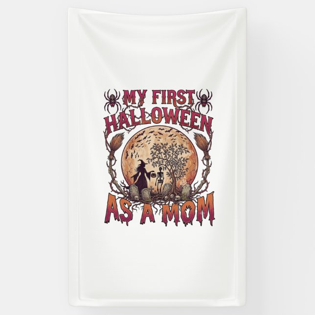First Halloween As Mum Witch Skeleton Moon_1 Banner (Vertical)