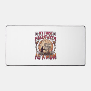 First Halloween As Mum Witch Skeleton Moon_1 Desk Mat