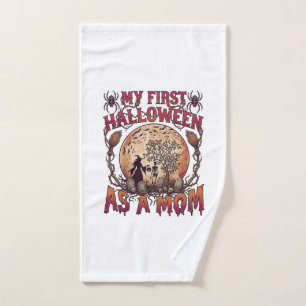 First Halloween As Mum Witch Skeleton Moon_1 Hand Towel