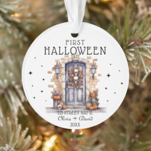 First Halloween At New Home Address Personalized Ornament