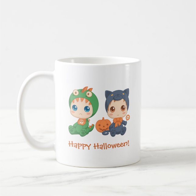 First Halloween Babies Black Cat Dragon Costume Coffee Mug (Left)