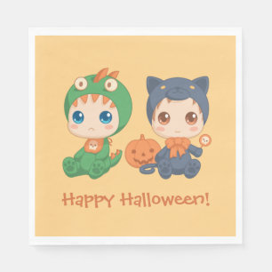 First Halloween Babies Black Cat Dragon Costume Napkin