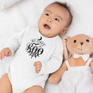 First Halloween Baby Boo Black and White Bodysuit
