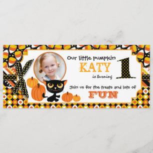 First Halloween Birthday Invitation Card