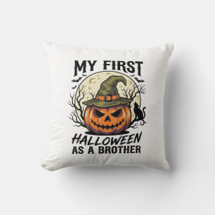 First Halloween Brother Vintage Pumpkin Moon Shirt Cushion