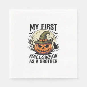 First Halloween Brother Vintage Pumpkin Moon Shirt Napkin