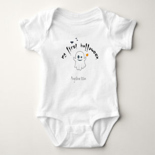 First Halloween Custom Cute Ghost Baby Bodysuit