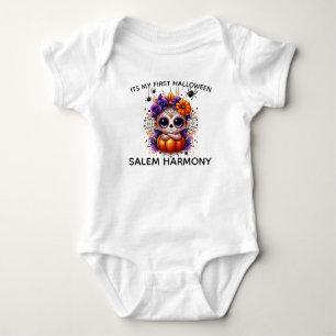 First Halloween Cute Baby Sugar Skull  Bodysuit