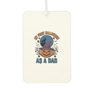 First Halloween Dad Vintage Pumpkin Wolf Shirt_1 Car Air Freshener