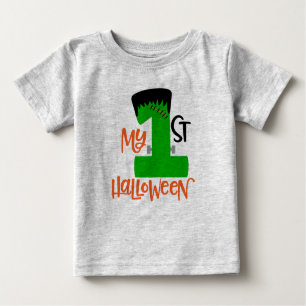 First Halloween Frankenstein Design Baby T-Shirt