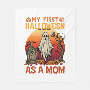 First Halloween Mum Ghost Tombstone Pumpkin_1 Fleece Blanket