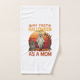 First Halloween Mum Ghost Tombstone Pumpkin_1 Hand Towel