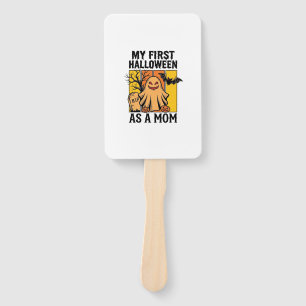 First Halloween Mum Shirt Vintage Ghost Design_1 Hand Fan