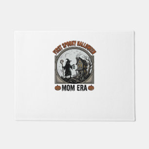 First Halloween Mum Vintage Engraving Haunted Witc Doormat