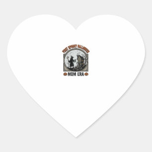 First Halloween Mum Vintage Engraving Haunted Witc Heart Sticker