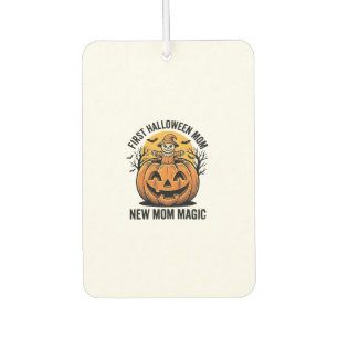 First Halloween Mum Vintage Pumpkin Bat Shirt_1 Car Air Freshener