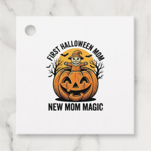 First Halloween Mum Vintage Pumpkin Bat Shirt_1 Favour Tags