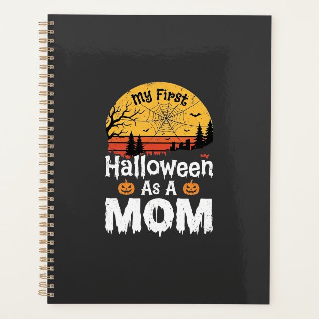 First Halloween Mum Vintage Sunset Design_1 Planner (Front)