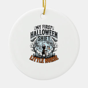 First Halloween Nurse Spooky Moon Infant Costume D Ceramic Ornament