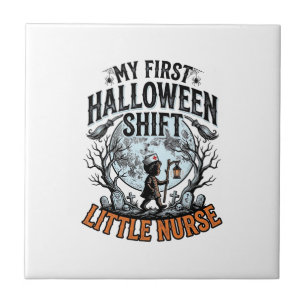 First Halloween Nurse Spooky Moon Infant Costume D Ceramic Tile