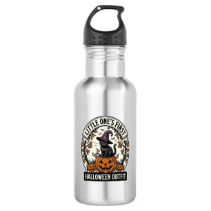 First Halloween Outfit Vintage Black Cat Pumpkin_1 532 Ml Water Bottle