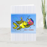 First Hanukkah funny cute fish with dreidel CARD<br><div class="desc">HAPPY 1ST HANUKKAH is a funny cute and fun colourful Greeting Card. Sparky yellow fish is holding a dreidel and wearing a candle like crown :) It's a perfect card for a Perfect Hanukkah. This gorgeous card has matching range of gifts such as postage, Fridge magnets, Tea/Coffee mugs, Stickers T-shirts...</div>