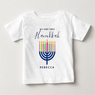 First Hanukkah with candles Baby T-Shirt