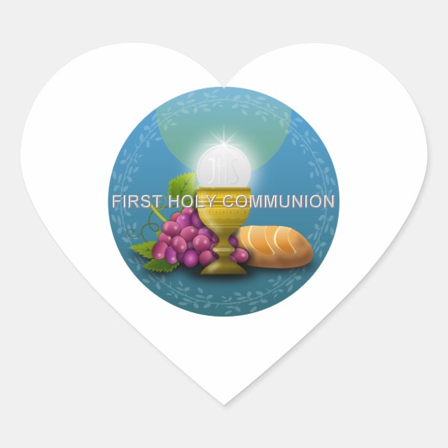First Holy Communion - 1 Heart Sticker (Front)