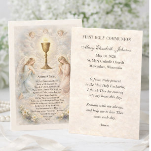 First Holy Communion Anima Christi Remembrance Enclosure Card