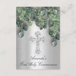 First Holy Communion Babtism Christian Cross Royal Invitation