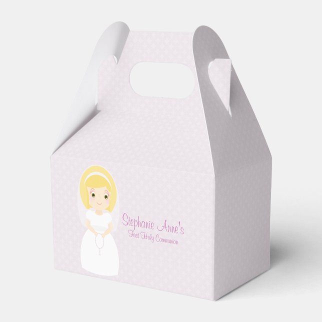 First Holy Communion Blonde Girl Favour Box (Front Side)