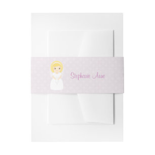 First Holy Communion Blonde Girl Invitation Belly Band