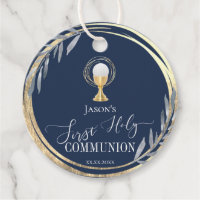 First Holy communion | blue and faux gold foil