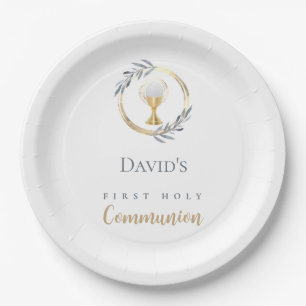 First Holy Communion boy Paper Plate
