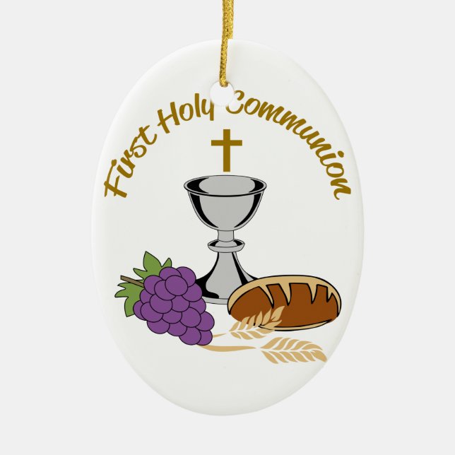 FIRST HOLY COMMUNION CERAMIC TREE DECORATION (Front)