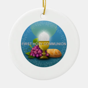First Holy Communion Chalice and Host Ceramic Ornament