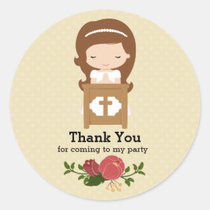 First Holy Communion * choose background colour Classic Round Sticker