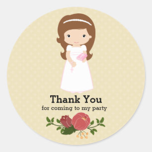 First Holy Communion * choose background colour Classic Round Sticker