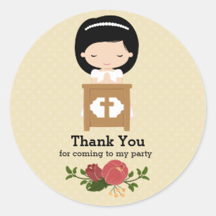 First Holy Communion * choose background colour Classic Round Sticker