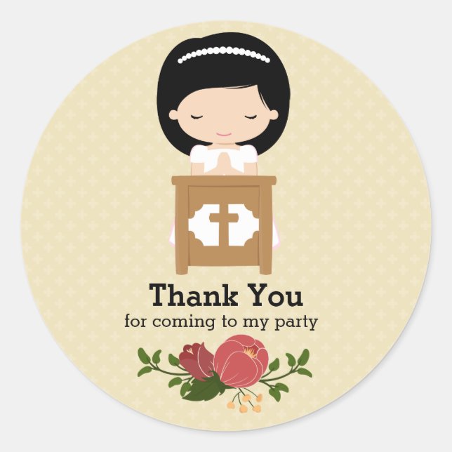 First Holy Communion * choose background colour Classic Round Sticker (Front)