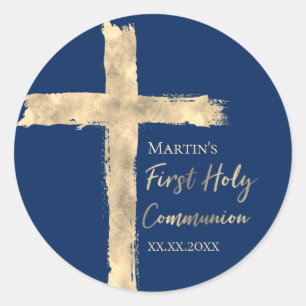 First Holy Communion Classic Round Sticker