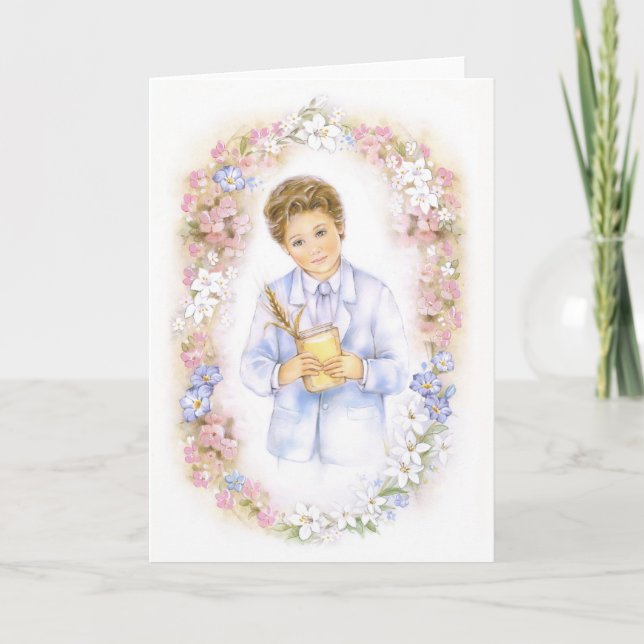 First Holy Communion, confirmation  boy Card (Front)