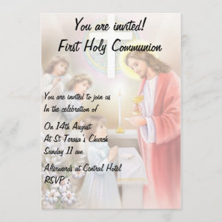 First Holy Communion,confirmation  girl invitation
