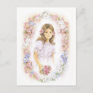 First Holy Communion, confirmation  girl Postcard